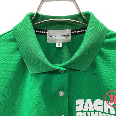 JACK BUNNY (ジャックバニー) ゴルフウェア(トップス) レディース SIZE S グリーン 鹿の子 ロゴプリントポロシャツ ポロシャツ