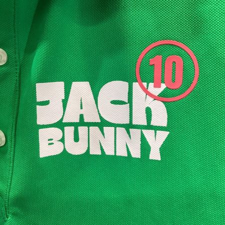 JACK BUNNY (ジャックバニー) ゴルフウェア(トップス) レディース SIZE S グリーン 鹿の子 ロゴプリントポロシャツ ポロシャツ