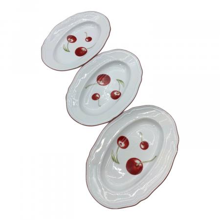 ジノリ アンティコチェリー オーバルプレート×3 Richard Ginori