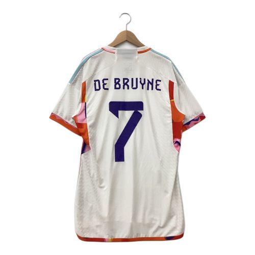 ベルギー代表 サッカーユニフォーム メンズ SIZE L ホワイト 【7】ケビン・デ・ブライネ 2022年アウェイ HD9416