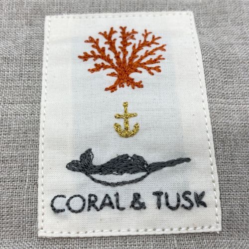 CORAL&TUSK (コーラルアンドタスク) キツネ刺繍クッションカバー