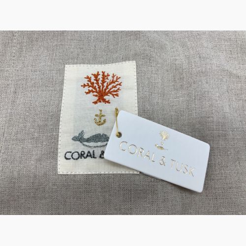 CORAL&TUSK (コーラルアンドタスク) クマ刺繍クッションカバー 人形付