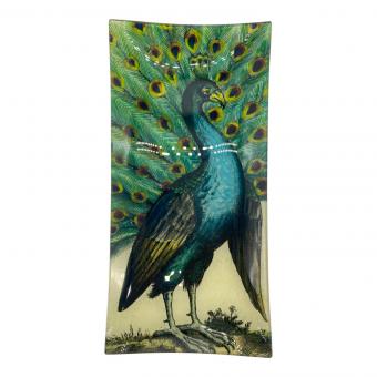 john derian (ジョンデリアン) スクエアデコパージュプレート クジャク