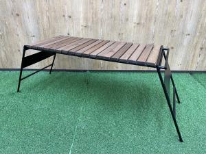 アイアン工房 (アイアンコウボウ) アウトドアテーブル フラットバーナー等インストール可 約81×36×40㎝ アイアンテーブル（細板）