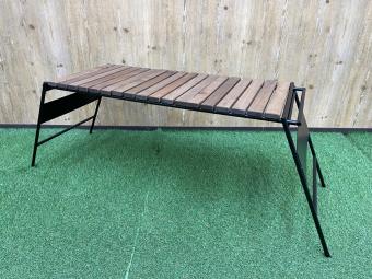 アイアン工房 (アイアンコウボウ) アウトドアテーブル フラットバーナー等インストール可 約81×36×40㎝ アイアンテーブル（細板）