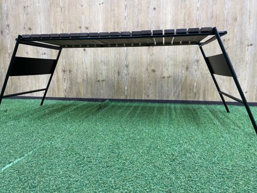 アイアン工房 (アイアンコウボウ) アウトドアテーブル フラットバーナー等インストール可 約81×36×40㎝ アイアンテーブル（細板）