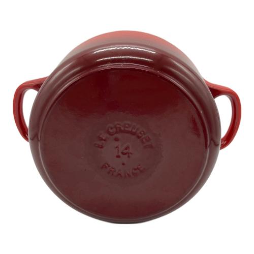 LE CREUSET (ルクルーゼ) ココットロンド レッド 14㎝ USED