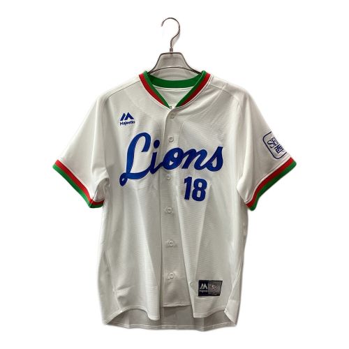 埼玉西武ライオンズ (サイタマセイブライオンズ) 応援グッズ SIZE L ホワイト 復刻 Majestic ユニフォーム 松坂【18】