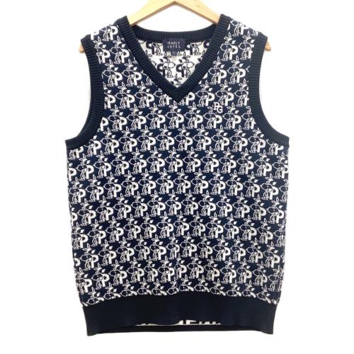 PEARLY GATES (パーリーゲイツ) ゴルフウェア(トップス) メンズ SIZE 1 ネイビー スヌーピー ニットベスト