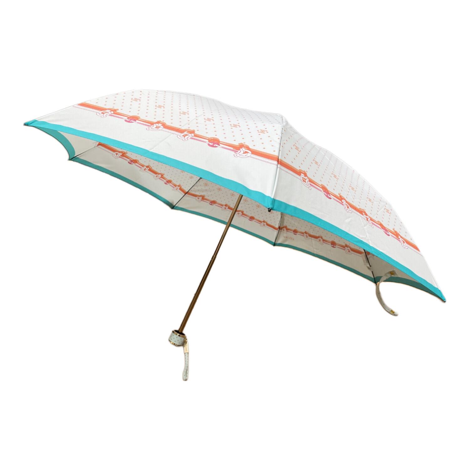 セリーヌ♡折りたたみ雨傘 希少 CELINE セリーヌ 文字馬車総ロゴ