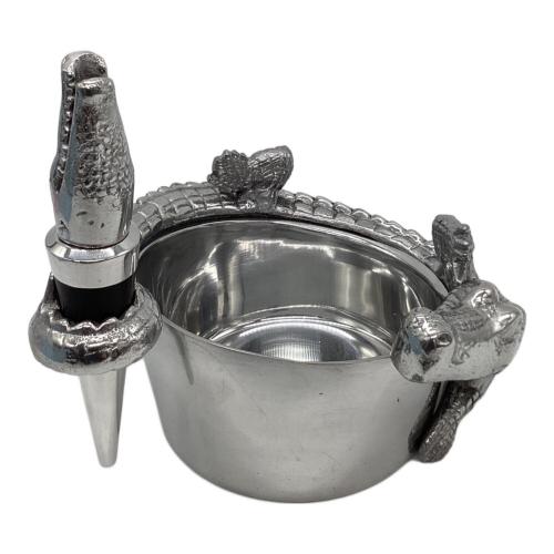 Arthur Court ワイン キャディ & ストッパー セット アリゲーター キャップ・箱付