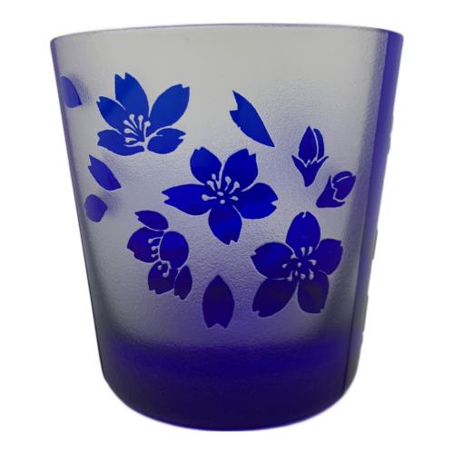 江戸硝子 (エドガラス) グラス 波富士に桜