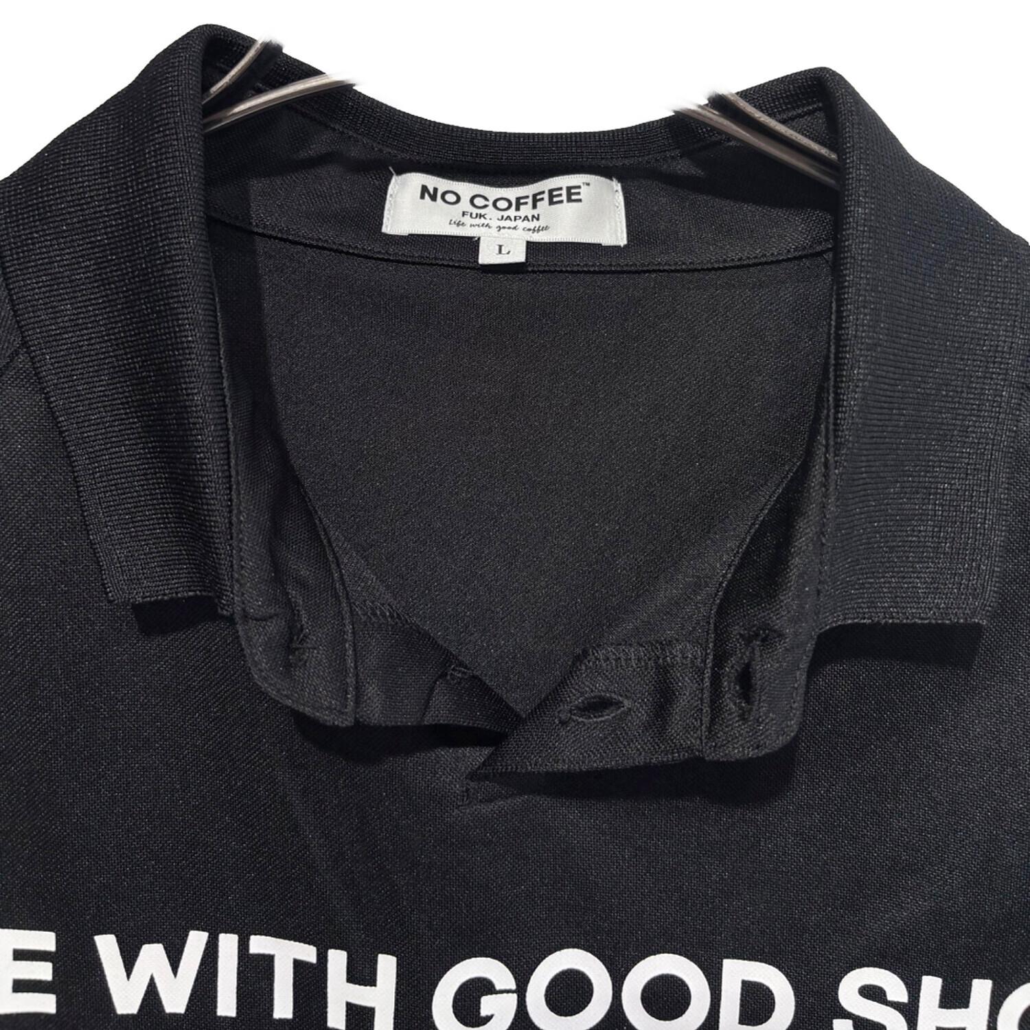 NO COFFEE ブラック ポロシャツ L