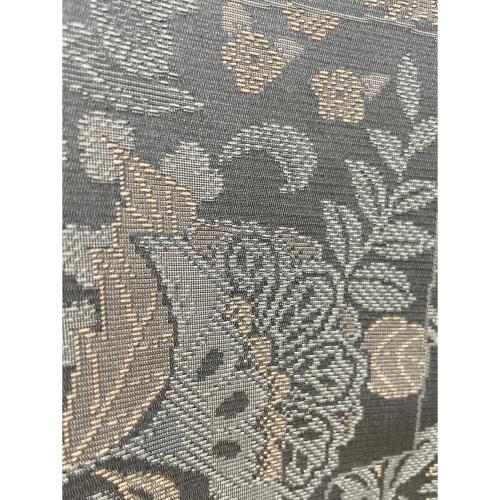 いつ和　男着物　お召　単衣　Lサイズ　身丈149　更紗　黒色　和装