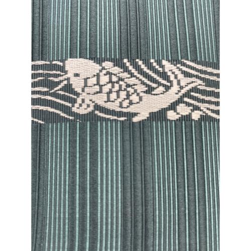 原田織物　角帯　証紙付　本場筑前博多織　深緑色　仕立て上がり 和装