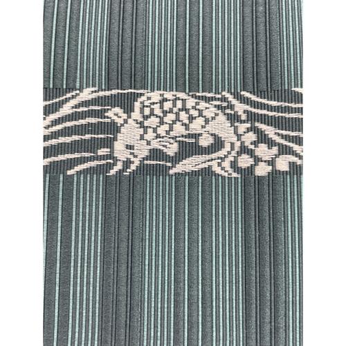 原田織物　角帯　証紙付　本場筑前博多織　深緑色　仕立て上がり 和装