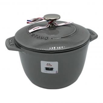 Staub (ストウブ) 両手鍋 40509-703 16㎝ グレー ラ・ココット de GOHAN M