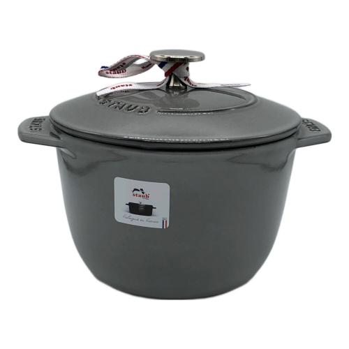 Staub (ストウブ) 両手鍋 40509-703 16㎝ グレー ラ・ココット de GOHAN M