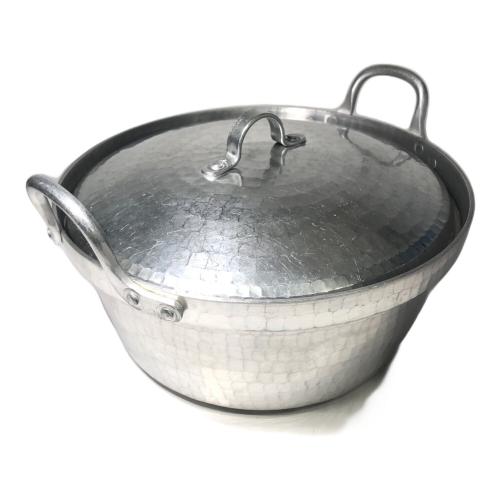 有次 両手鍋 シルバー アルミ 段付鍋