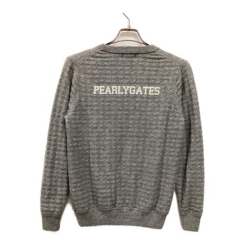 PEARLY GATES (パーリーゲイツ) 千鳥柄×DiAPLEX クルーネックニット ゴルフウェア(トップス) 055-3270152 レディース SIZE 1 グレー