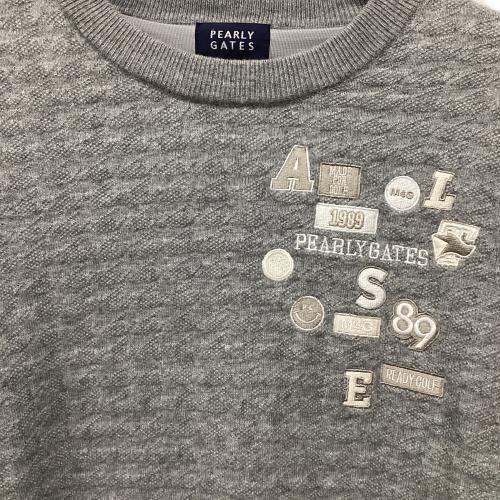 PEARLY GATES (パーリーゲイツ) 千鳥柄×DiAPLEX クルーネックニット ゴルフウェア(トップス) 055-3270152 レディース SIZE 1 グレー