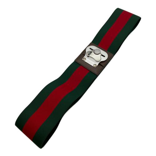 GUCCI (グッチ) エラスティック ウェブ ストライプ ラゲージ バンド 742436 654072
