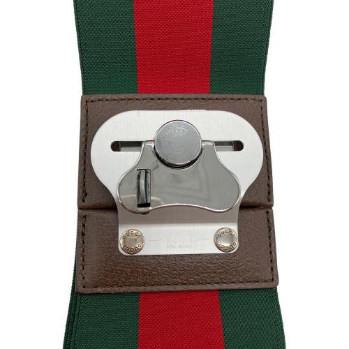 GUCCI (グッチ) エラスティック ウェブ ストライプ ラゲージ バンド 742436 654072