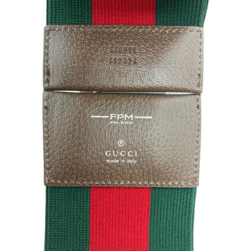 GUCCI (グッチ) エラスティック ウェブ ストライプ ラゲージ バンド 742436 654072