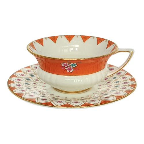 Wedgwood (ウェッジウッド) カップ&ソーサー オレンジ×ホワイト ワンダーラスト ピオニーダイヤモンド