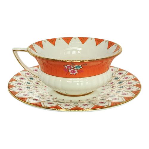Wedgwood (ウェッジウッド) カップ&ソーサー オレンジ×ホワイト ワンダーラスト ピオニーダイヤモンド