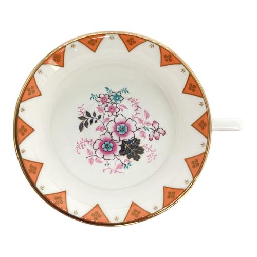 Wedgwood (ウェッジウッド) カップ&ソーサー オレンジ×ホワイト ワンダーラスト ピオニーダイヤモンド