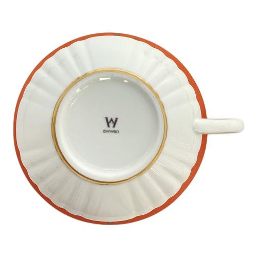 Wedgwood (ウェッジウッド) カップ&ソーサー オレンジ×ホワイト ワンダーラスト ピオニーダイヤモンド