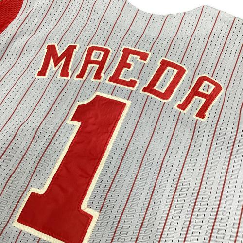 広島東洋カープ (ヒロシマトウヨウカープ) 応援グッズ 前田智徳【1】2002～2008シーズンビジター SIZE L ライトグレーxレッド