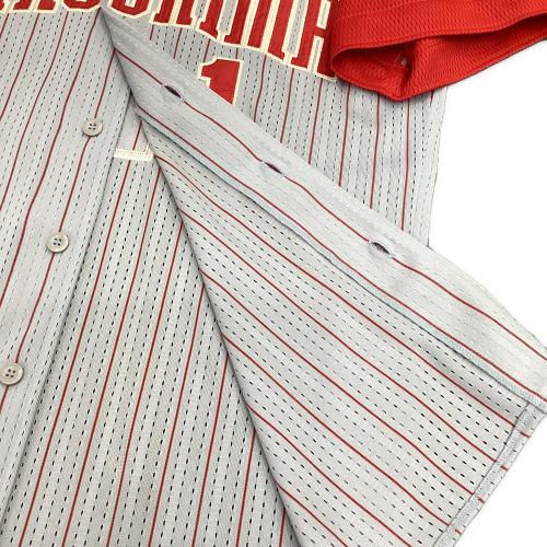 広島東洋カープ (ヒロシマトウヨウカープ) 応援グッズ 前田智徳【1】2002～2008シーズンビジター SIZE L ライトグレーxレッド