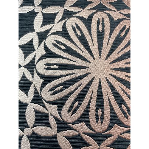 小杉織物　半幅帯　リバーシブル　花柄　文様　長さ約4m　巾約17cm　化繊　黒色　仕立て上がり 和装