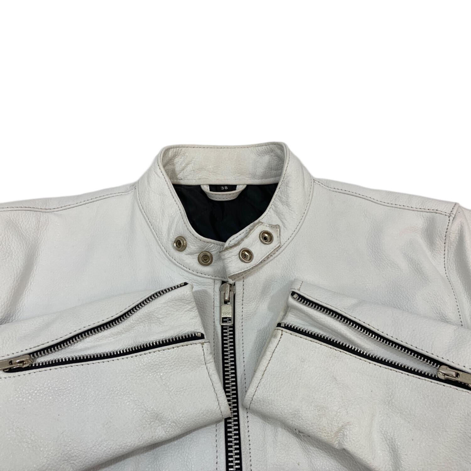 ホワイト シングルライダースジャケット　フリーダム　ヴィンテージ　３８ FREEDOM (フリーダム) シングルライダースジャケット メンズ SIZE 38