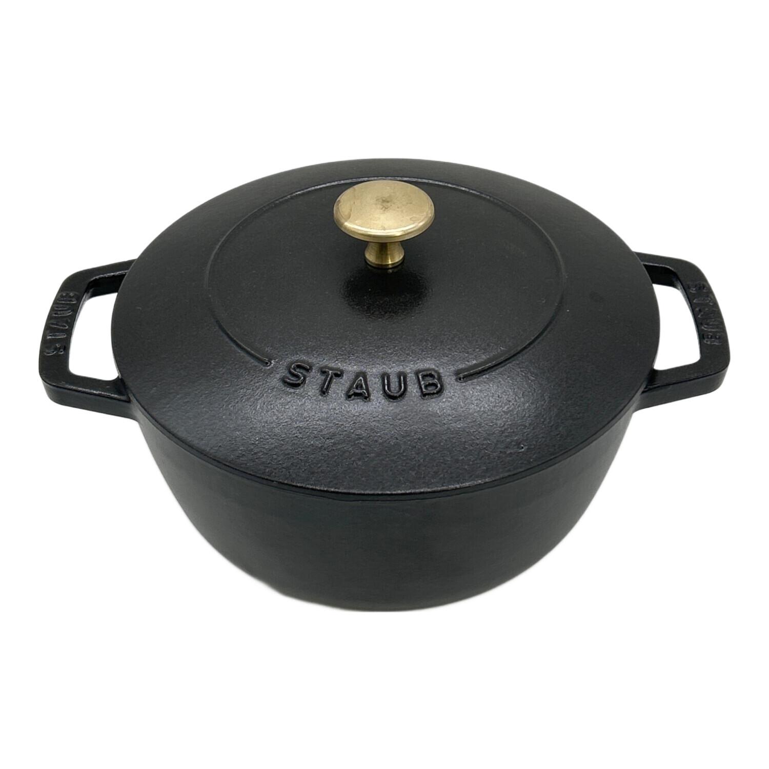 STAUB 鋳鉄 両手鍋 12cm ブラック STAUB 鋳鉄製 両手鍋 12cm 蓋付き STAUB 鋳鉄 両手鍋 12cm ブラック