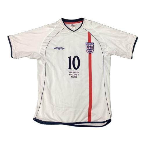 イングランド代表 (イングランドダイヒョウ) サッカーユニフォーム マイケル・オーウェン【10】2001年ホーム 2002年日韓W杯欧州予選マッチデイパッチ付（01.09/01VSドイツ） SIZE M