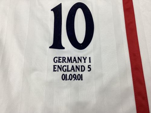 イングランド代表 (イングランドダイヒョウ) サッカーユニフォーム マイケル・オーウェン【10】2001年ホーム 2002年日韓W杯欧州予選マッチデイパッチ付（01.09/01VSドイツ） SIZE M