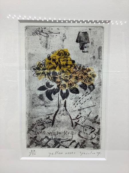 山岡康子 (ヤマオカヤスコ) 版画 yellow rose 64/150｜トレファクONLINE