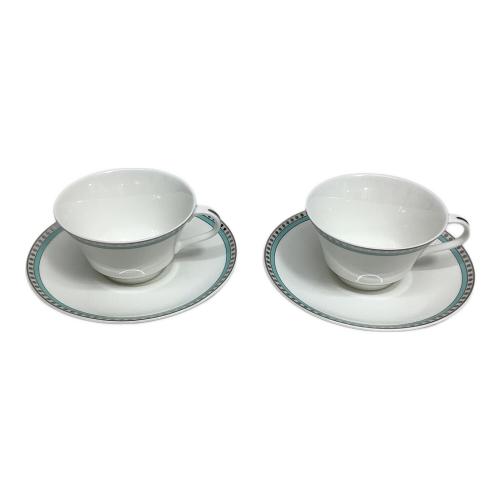 TIFFANY & Co. (ティファニー) ティーカップ&ソーサー プラチナ ブルー バンド 2Pセット