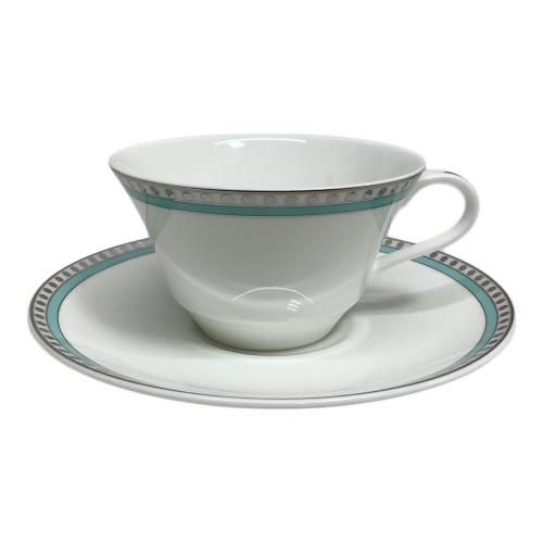TIFFANY & Co. (ティファニー) ティーカップ&ソーサー プラチナ ブルー バンド 2Pセット