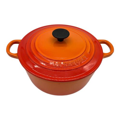 LE CREUSET (ルクルーゼ) 両手鍋 22cm オレンジ ココット・ロンド