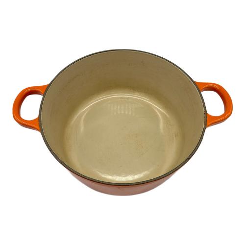 LE CREUSET (ルクルーゼ) 両手鍋 22cm オレンジ ココット・ロンド