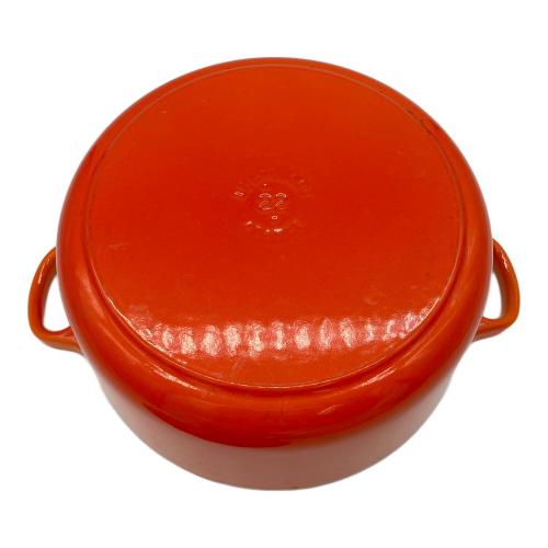 LE CREUSET (ルクルーゼ) 両手鍋 22cm オレンジ ココット・ロンド