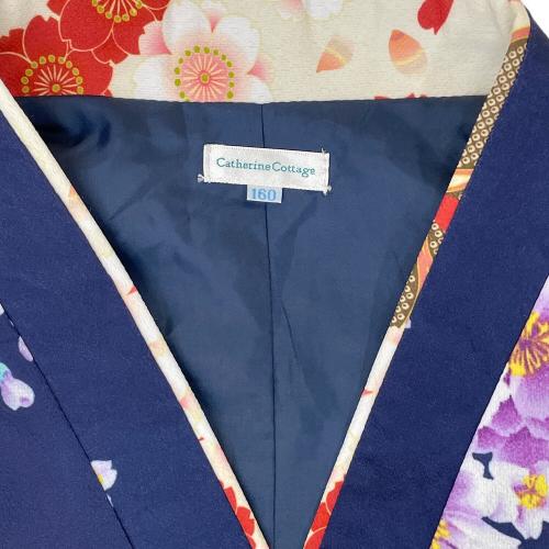 Catherine Cottage 卒業袴3点セット 160cm 上衣　袴スカート　帯枕付き袴下帯 キッズ ネイビー　和装