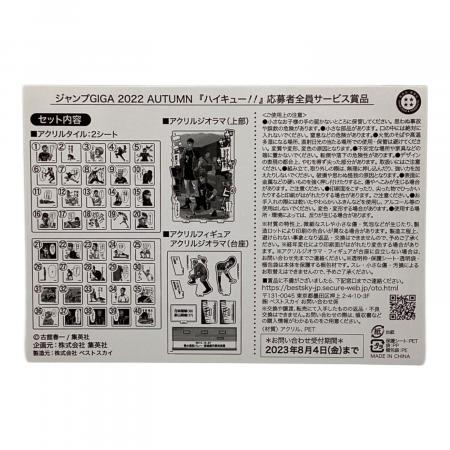 【未使用20点】ハイキュー！！影山飛雄 ジャンプGIGA 応募者全員サービス 未使用20点】ハイキュー！！影山飛雄 ジャンプGIGA 応募者全員サービス