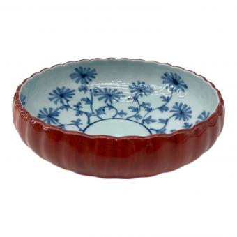 源右衛門窯 (ゲンエモンガマ) 朱泥菊形鉢