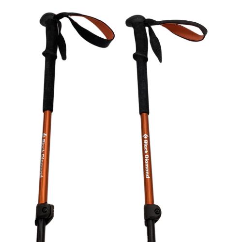 BLACK DIAMOND (ブラックダイヤモンド) トレッキングポール 2本セット 100～140cm オレンジ×ブラック TRAIL FLICKLOCK
