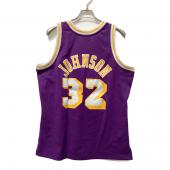 ロサンゼルス・レイカーズ バスケットボールユニフォーム 【32】マジック・ジョンソン ゲームシャツ 1984/85 メンズ SIZE L パープル×イエロー
